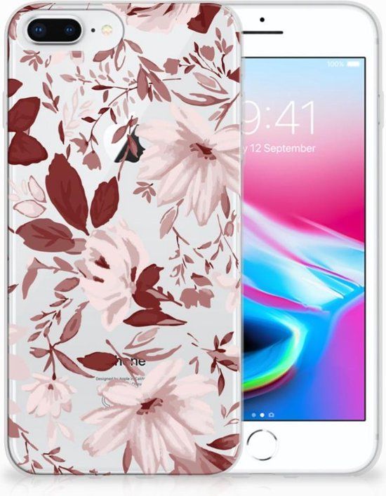B2Ctelecom Apple iPhone 7 Plus / 8 Plus TPU Case - Watercolor Flowers