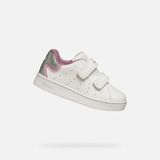 GEOX ECLYPER PEUTER Sneakers - WIT/ROZE - Maat 27