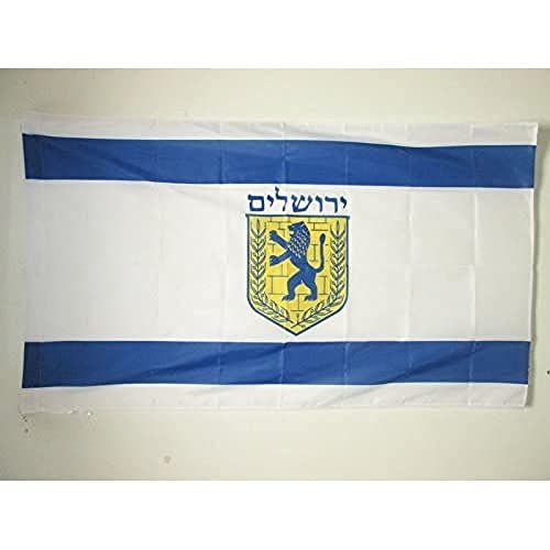 Jeruzalemvlag 150x90 cm voor een paal - Israël vlag 90 x 150 cm - AZ FLAG