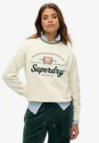 Superdry Country Club oversized sweatshirt met ronde hals voor dames - Off white