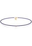 Elli Halsketting Halve maan astro trend beads 925 zilver verguld