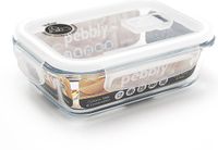 Pebbly Vershoudbox, Borosilicaat Glas, Rechthoekig, 650 ml