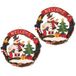 com-four® 2 x Geflochtener Adventskranz, Türkranz Willkommen zu Weihnachten, Weihnachtsdeko zum Hängen, Holzkranz ca. Durchmesser 24 cm (Schneemann - M, 2 Stück)