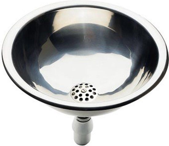 Plieger Rimini Wastafel - 33,5cm RVS gepolijst met plug