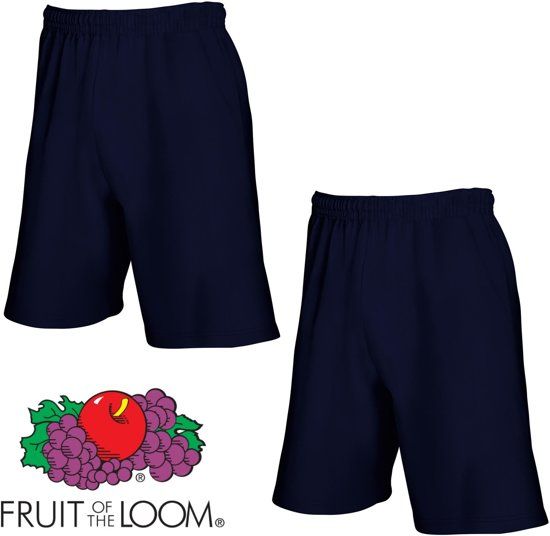 Fruit of the Loom 2 Pack Korte Broeken Blauw Maat XXL
