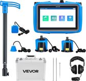 Vevor détecteur de fuite d'eau avec 4 capteurs, 1 Hz - 10 000 Hz, écran tactile 7 pouces, localisateur de canalisation souterraine avec 3 tiges d'écoute, casque, carte 8 Go et sac de transport