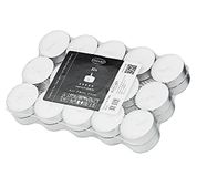 EDZARD Set van 30 witte theelichtjes, hoogwaardige was, aluminium gesneden, diameter 39 mm, geurvrij, brandduur 4 uur, wit