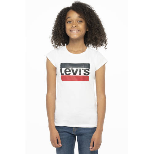 Levi's Levi's Kids T-shirt met logo wit/rood/donkerblauw