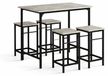 Table de salle à manger industrielle avec 4 tabourets de bar