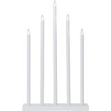 EGLO Kaarsenhouder Holy, decoratieve kerstverlichting | raamdecoratie van hout, staal en kunststof in wit warmwit