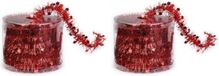 Inge-glas Rood 2x Dunne kerstslingers 3,5 x 700 cm - Guirlandes folie lametta - Rode kerstboom versieringen