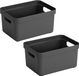 Bellatio Decorations Sunware Opbergbox Sigma - 10 stuks - Kunststof - Antraciet - 5 liter
