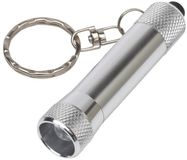 Merkloos / Sans marque Inspirion Gmbh Sleutelhangers met kleine zaklamp - 8x stuks - zilver