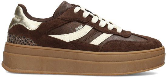 POSH by Poelman MILLIE Dames Sneakers - Donker bruin