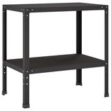 vidaXL Planttafel 80 x 50 x 80 cm Gepoedercoat staal Zwart