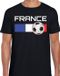 Bellatio Decorations France / Frankrijk voetbal / landen t-shirt met voetbal en Franse vlag - zwart - heren - L