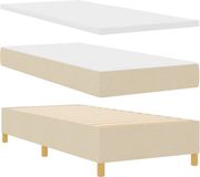 vidaXL Boxspringbed met hoofdbord Crème 200 x 80 cm Stof
