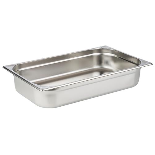 APS 81104 GN 1/1 container, gastronorm-container van roestvrij staal, afmetingen 32,5 x 53 cm, diepte 100 mm, volume 13,25 liter