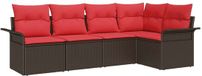 vidaXL Banc de jardin 5 places Marron Polyrotin