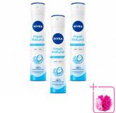 Nivea Fresh Natural Deodorant Spray - 0% Aluminium - 200 ml - 3 Stuks