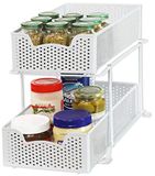 Simple Houseware 2 Tier Schuifkast Mand Organizer Lade, Wit