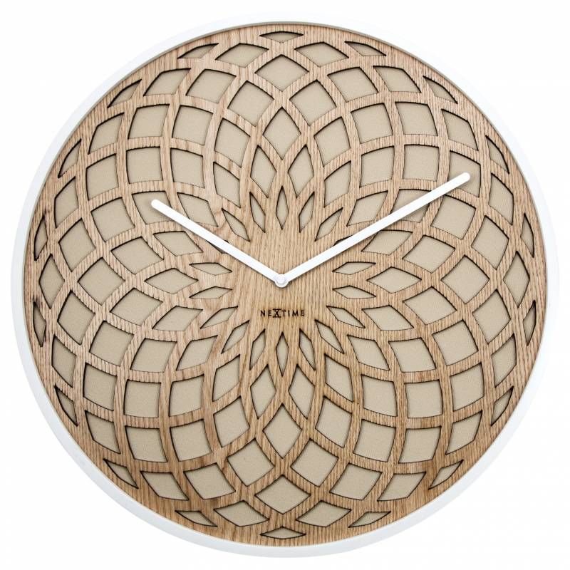NeXtime 3150BE Wandklok - Beige - Hout - 35cm