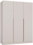 Topeshop Grote SENSO 3D Kledingkast met 3 Deuren en Gouden Handgrepen | Kleur: Kasjmier | 150x200x56,5 cm