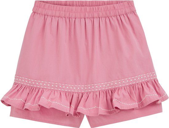 WE Fashion Meisjes skort met embroideries - Roze - Maat 98/104