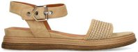 No Stress Dames Cognac Leren Plateau Sandalen Maat 37