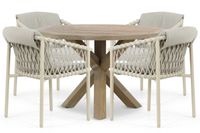 4 Seasons Outdoor Allora/Sand City 120 cm dining tuinset 5-delig