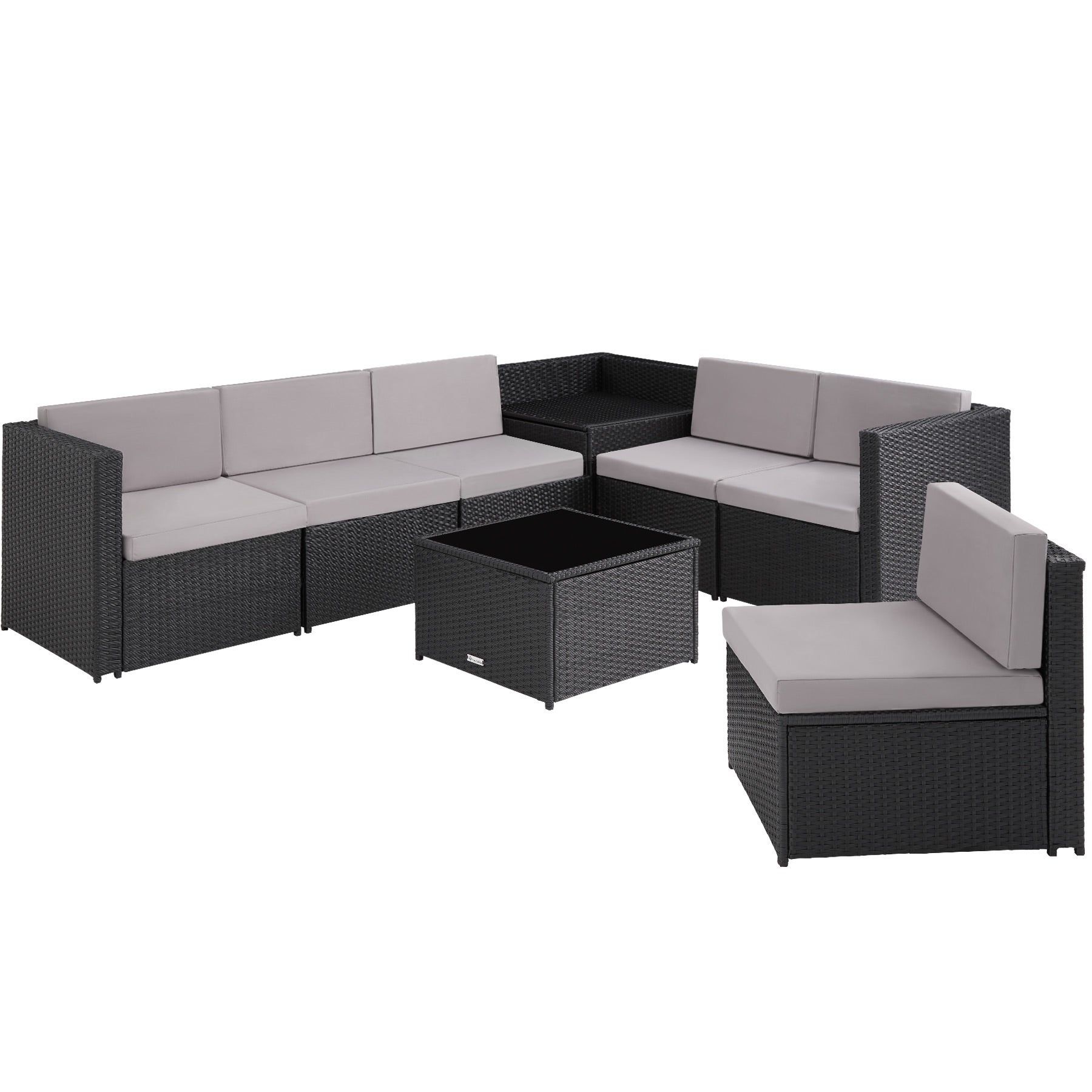 TecTake Verona Loungeset - Zwart - Met Tafel