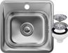 Granitan Éviers Inox Turi38 - Inox - Évier de cuisine avec siphon - 38x38cm
