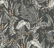 Living Walls BLOEMETJES EN BLAADJES BEHANG | Planten - Zwart Wit Oranje