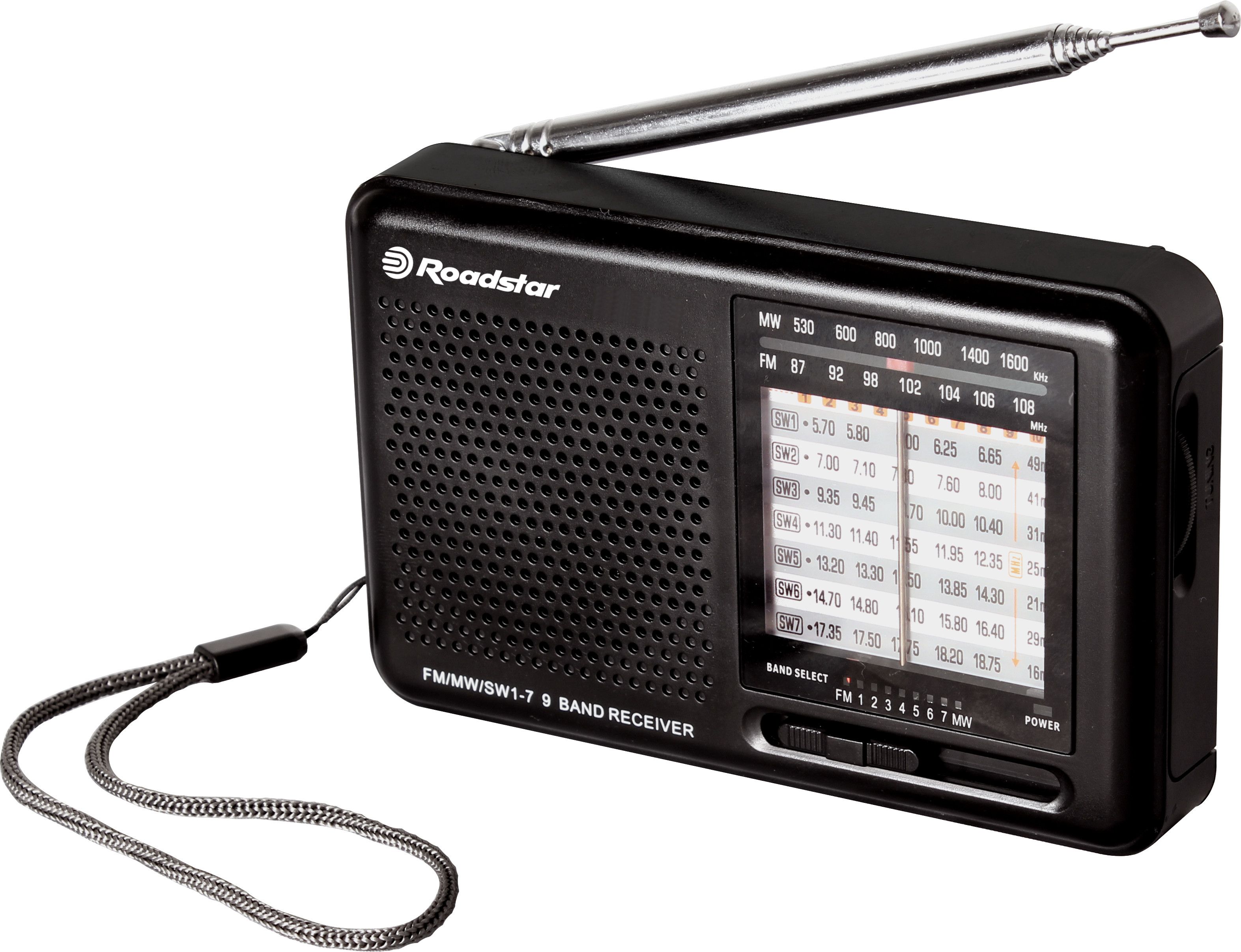 Roadstar TRA-2989 Draagbare Radio - AM/FM/SW - Zwart