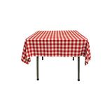 LA Linnen Checkered Overlay Tablecloth, 58 by 58-inch