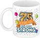 Bellatio Decorations Mok 75 jaar - Wit - Keramiek - 300 ml