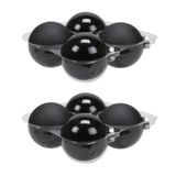 Othmar Decorations Bellatio Decorations Kerstballen - 8x stuks - zwart - glas - 10 cm - mat/glans - Kerstboomversiering