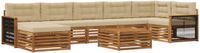 vidaXL Acacia Hout Loungeset Bank Natuurlijk en Beige