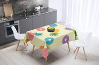 Bonamaison Tafelkleed, Anti-Mold, Sneldrogend, Waterdicht, 100% Polyester Tafellaken, 140cm x 140cm - Ontworpen en Vervaardigd in Turkije