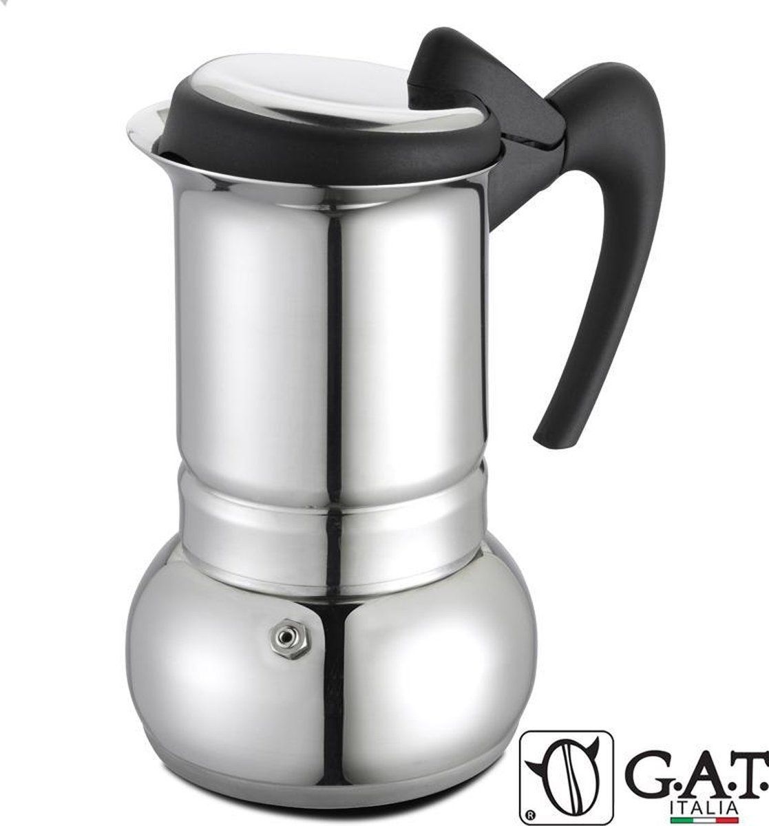 G.A.T. Italia Thema RVS Percolator - 200ml - Inductie - 2/4 kops - Made in Italy