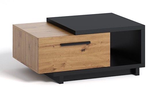 MEUBELLA Incala Salontafel - Eiken/Zwart - 90 cm - Design