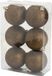Cosy & Trendy Kerstballen - 6 stuks - Donkerbruin - Glitters - 8 cm - Kunststof