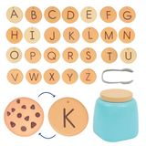 Learning Resources Alphabet Cookie Jar speelgoed alfabet 3 jaar hoofdletters 26 koekjes met tang en educatief glas