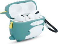 Cadorabo Apple AirPod PRO 2 Hoesje - Cute Dinosaur Design - Draagbaar Siliconen Hoofdtelefoon Beschermhoesje met Sleutelhanger