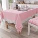 PETTI Artigiani Italiani - Tafelkleed, rechthoekig keukentafelkleed met franjes en strikken, effen katoen tafelkleed, X12 plaatsen (140 x 240 cm) roze