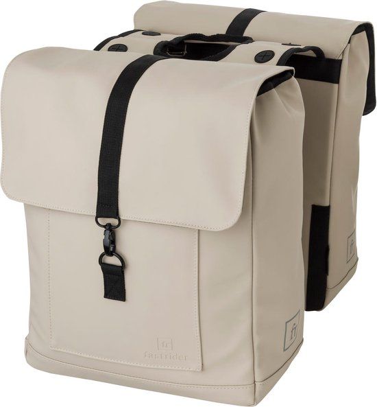 FastRider Jaxx II Dubbele Fietstas - 28L - Taupe