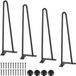 Latios Set de 4 pieds de table - Pieds épingle - Hauteur 40,6 cm - Plaque de montage 110 x 110 mm - Acier au carbone - Revêtement par poudre - Capacité de charge 227 kg