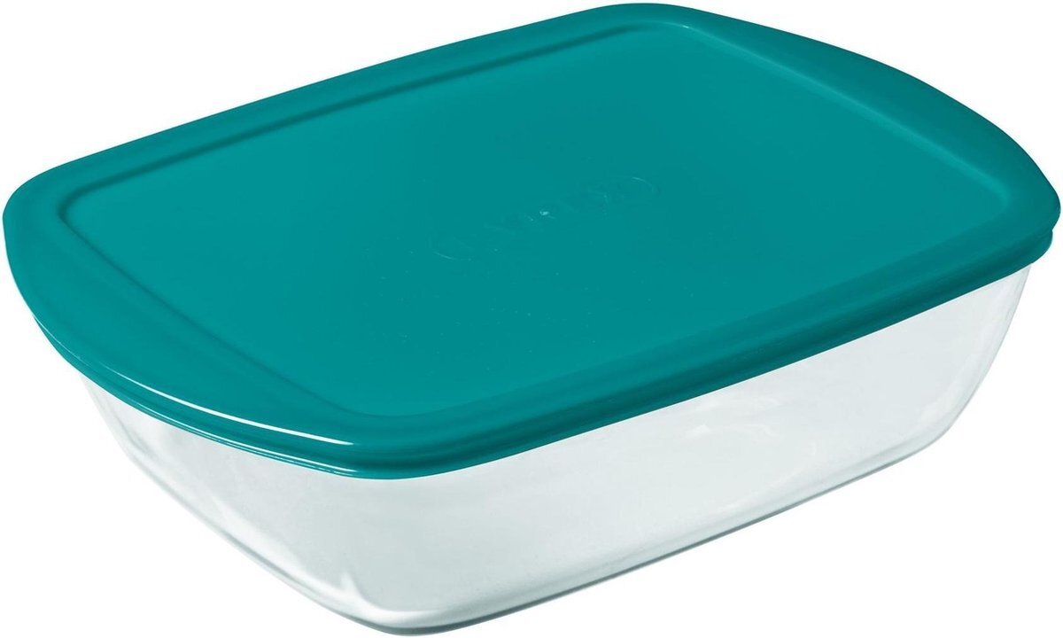 Pyrex Cook & Store Schaal Rechthoek - Inclusief Deksel - Borosilicaatglas - 400 ml - Transparant