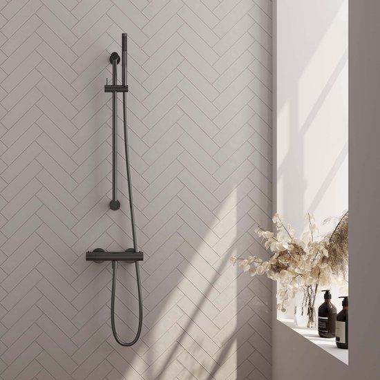 BRAUER Gunmetal Edition Opbouw Douche Thermostaatkraan Set 01 - Gunmetal Geborsteld PVD