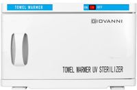 Giovanni Chauffe-serviettes avec stérilisateur UV-C 16 litres – Chauffe-serviettes professionnel pour salon, spa et massage – Blanc